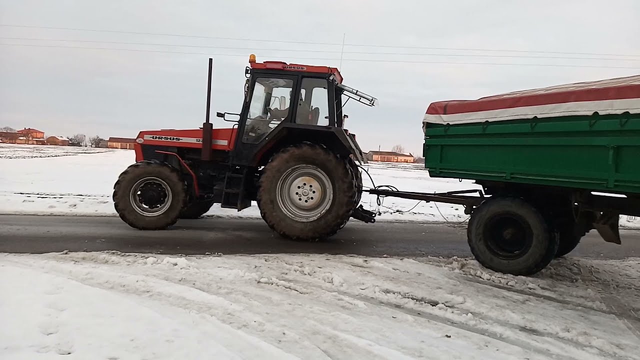 Zimowe manewry & Nietypowe wpychanie przyczep ładowarką& Ursus vs 20 ton