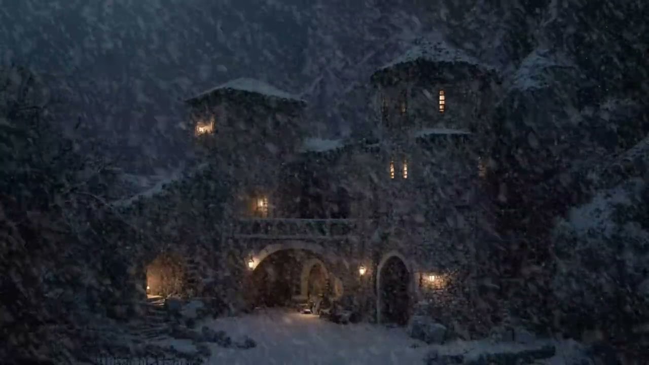 🌬️❄️ Epic Blizzard Ambience | Castle in Winter Storm for 3 Hours | Relax Sleep Meditation Healing