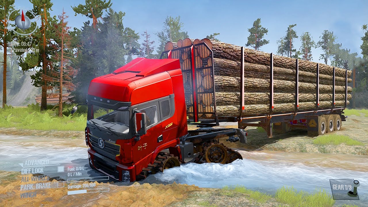 SpinTires: MudRunner GamePlay | Truck vs Extreme Broken Road with Speed Bumps | #42 