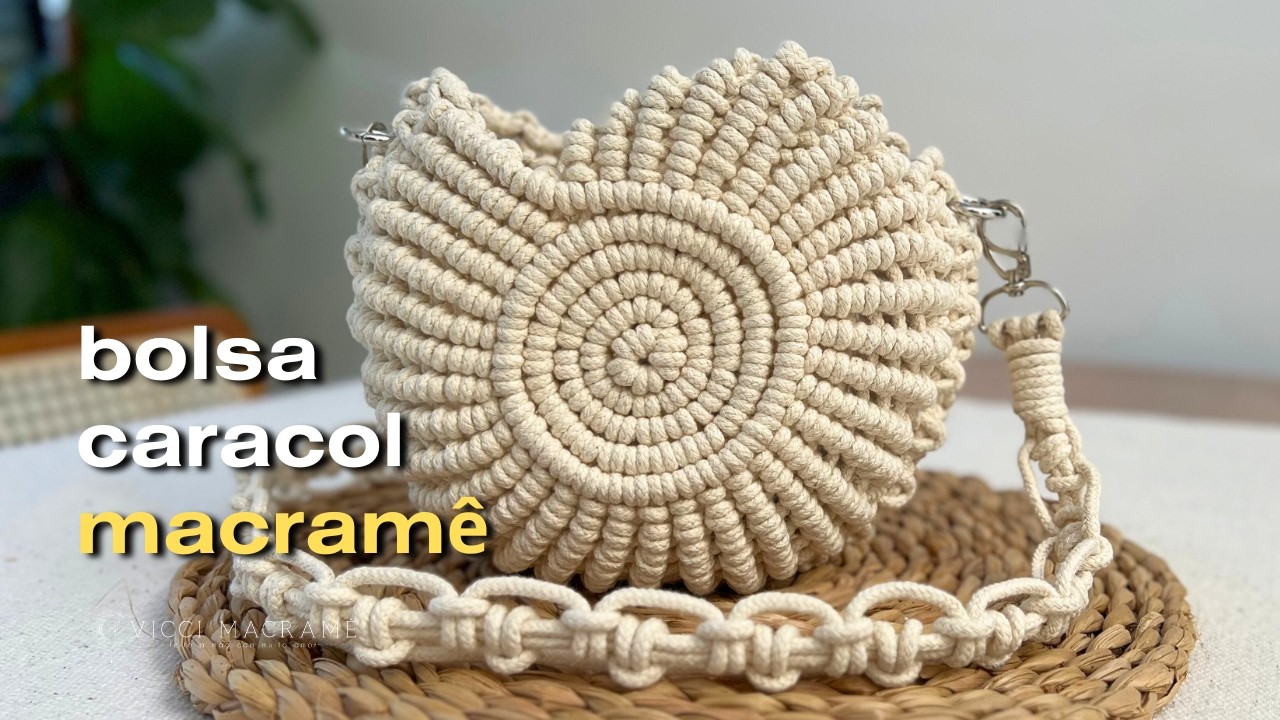 DIY BOLSA CARACOL em MACRAME | Tutorial completo passo a passo estilo concha