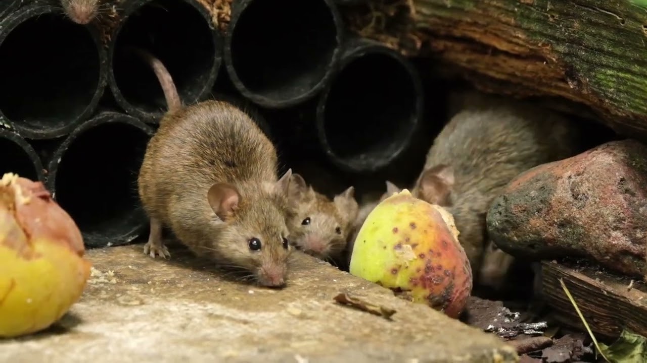 The mouse family and the disappearing apricot. watch to the end
