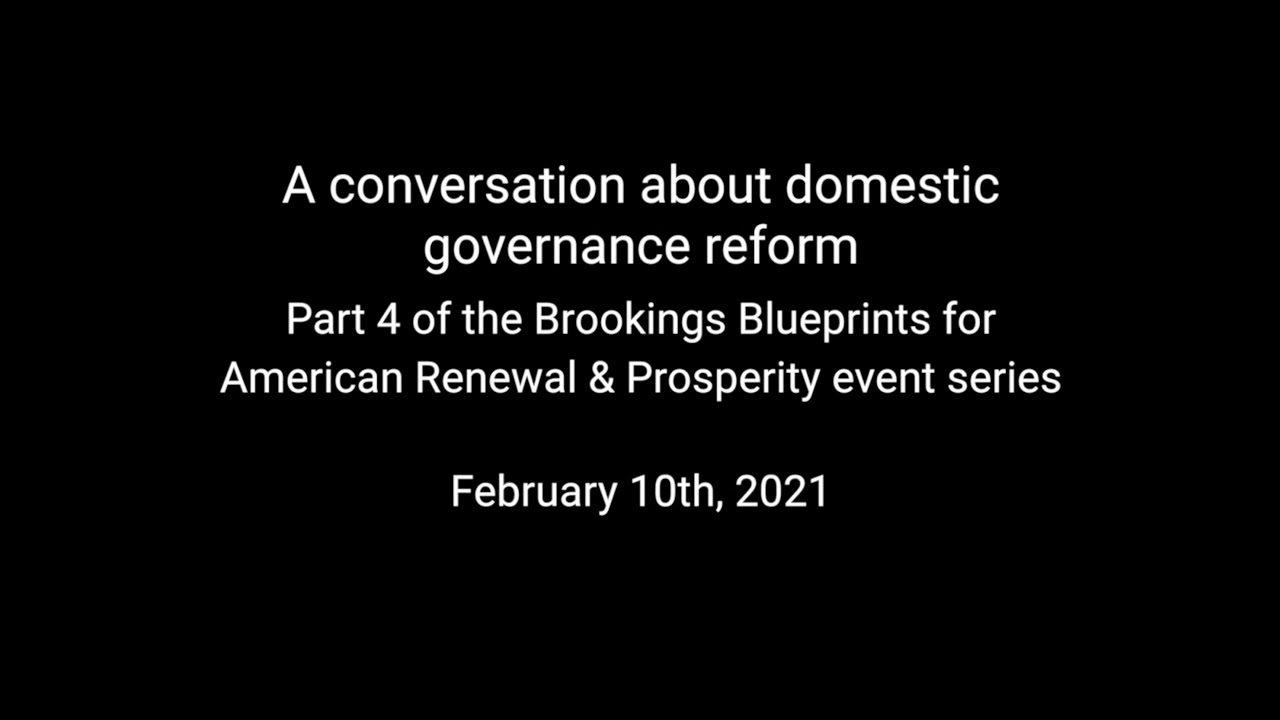 A conversation about domestic governance reform