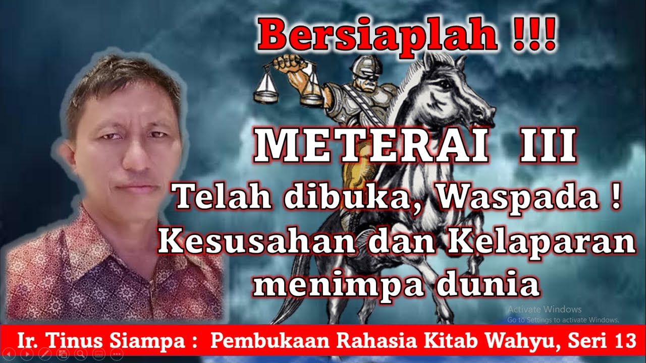 Bersiaplah, Meterai 3 telah dibuka, Kesusahan dan kelaparan melanda dunia