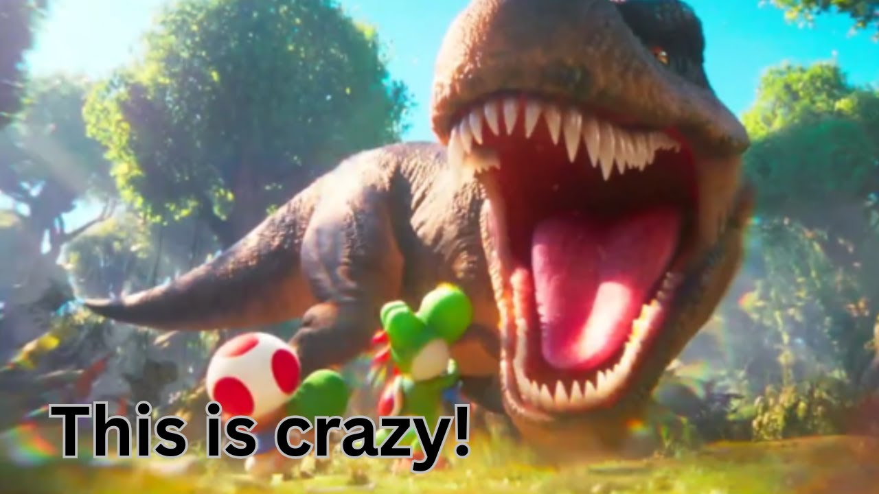 Theirs a T.rex in the Mario movie?!! - Super Mario galaxy movie trailer reaction