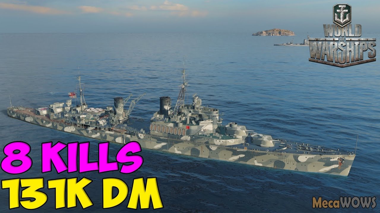World of WarShips | Fiji | 8 KILLS | 131K Damage - Replay Gameplay 4K 60 fps