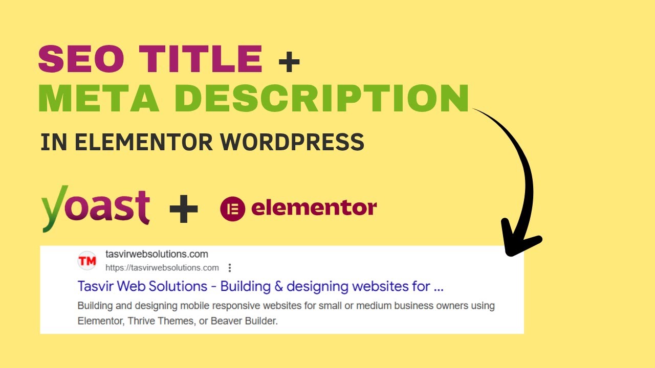 How to add yoast SEO Title and Meta Description in Elementor WordPress