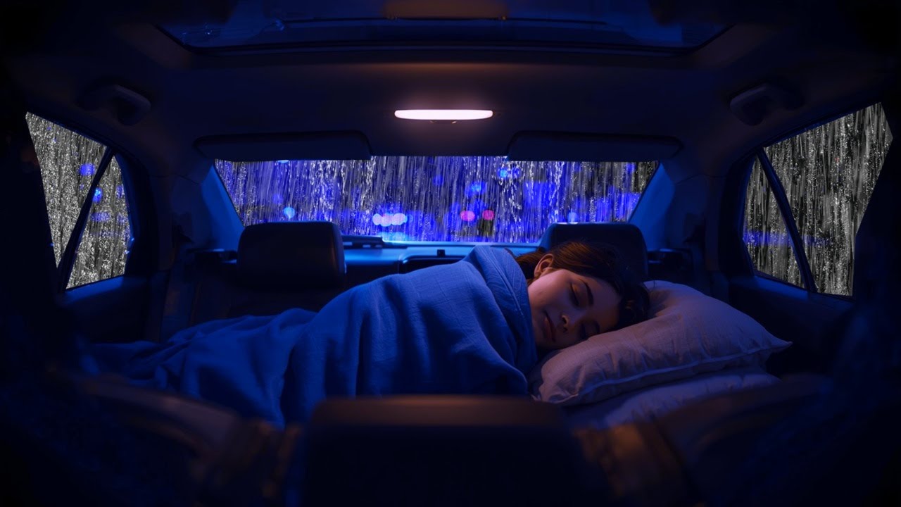 Cozy Car Rain Sounds 🌙 Soft Rain and Gentle Thunder for Mental Relaxation