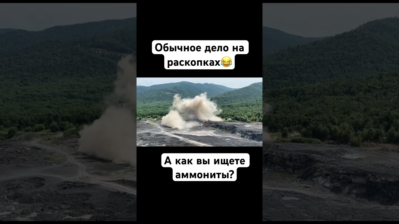 Взорвать скалу, да пожалуйста 😂 #аммонит #взрыв #окаменелости