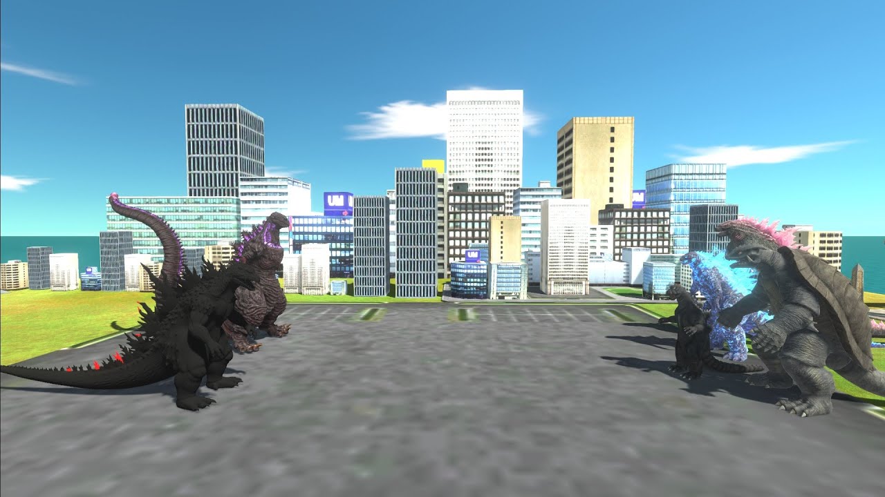 Godzilla rescue Gamera from shin Godzilla X dark Godzilla 2000