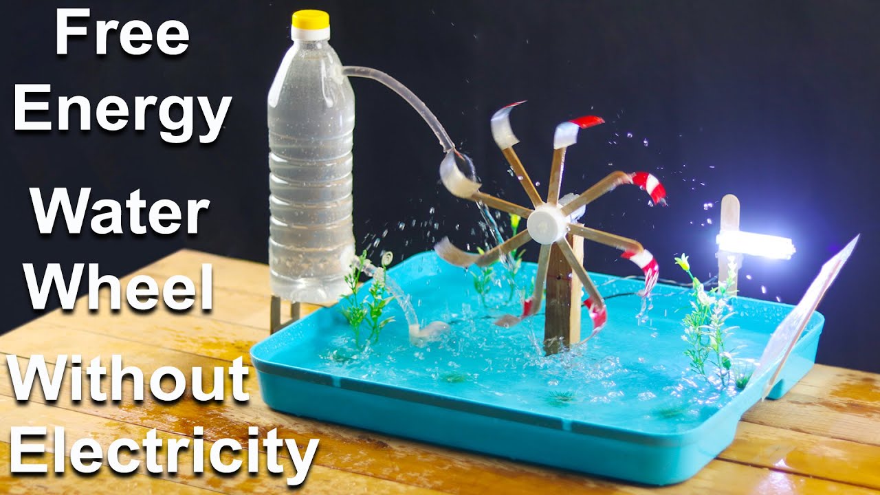 Free Energy Using Water Wheel At Home - Water Fountain Without Electricity