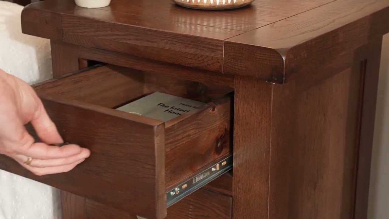Luxor Walnut 3 Drawer Bedside Table by Murphy Home