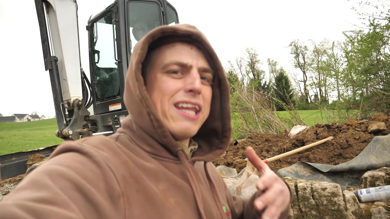 3 tips on building WATERFALLS! 💦 11 x 16 KOI POND build w 12' stream - Part 3