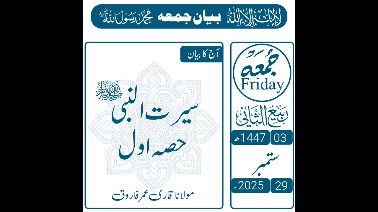 Seerat un Nabvi (SAW) | Part 1 | Molana Umer Farooq | سیرت النبیﷺ حصہ اول