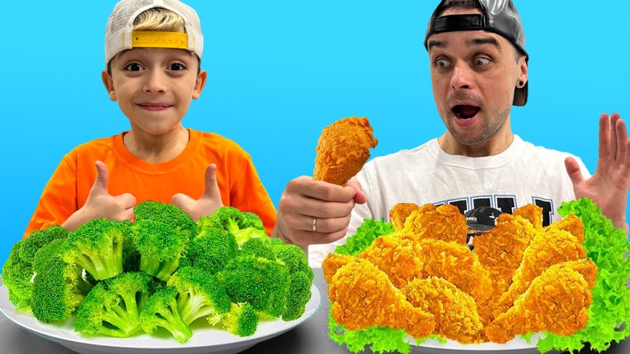 Mark and Dad Learn About Healthy Foods Fruits and Vegetables