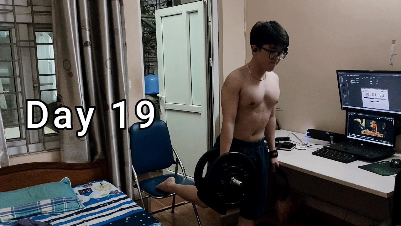 Thoát Skinny Fat - Ngày 19: Buổi tập Chân + vai TẠI NHÀ.