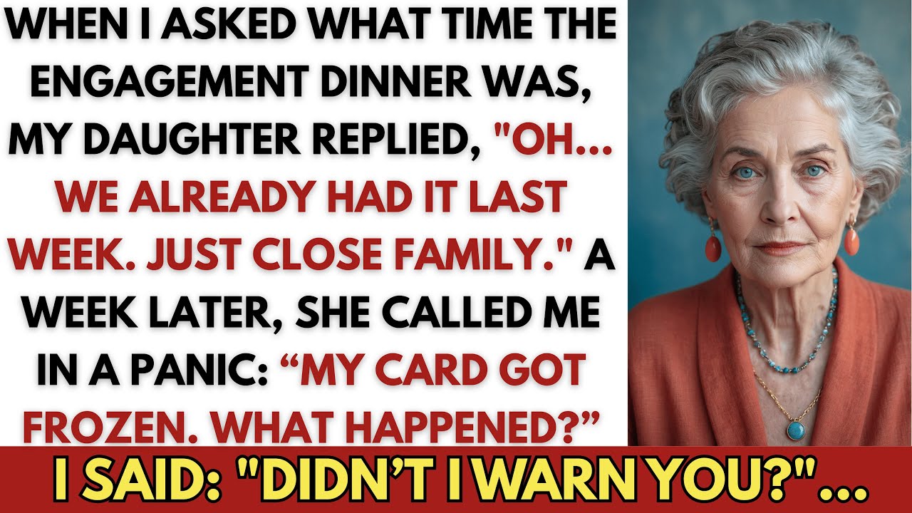 Когда я спросила, во сколько состоится ужин по случаю помолвки, моя дочь ответила: «О, он был на ...