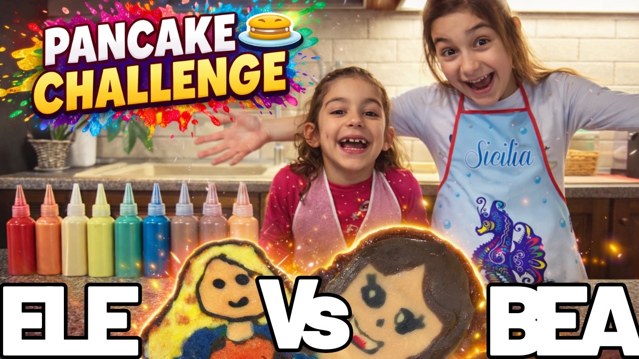 Bea & Ele PANCAKE CHALLENGE 🥞 Chi ha fatto l’autoritratto migliore? Risultato inaspettato! 😱🎨