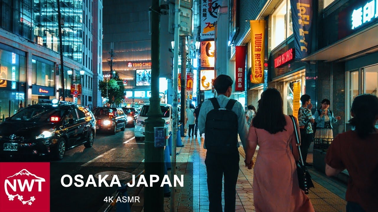 Osaka Minami Night Walks 4K Binaural ASMR