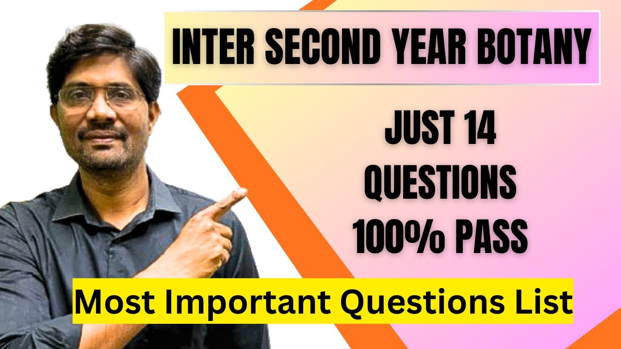 Intermediate Second Year Botany Most Important Questions List || Just 14 Questions 100%Pass