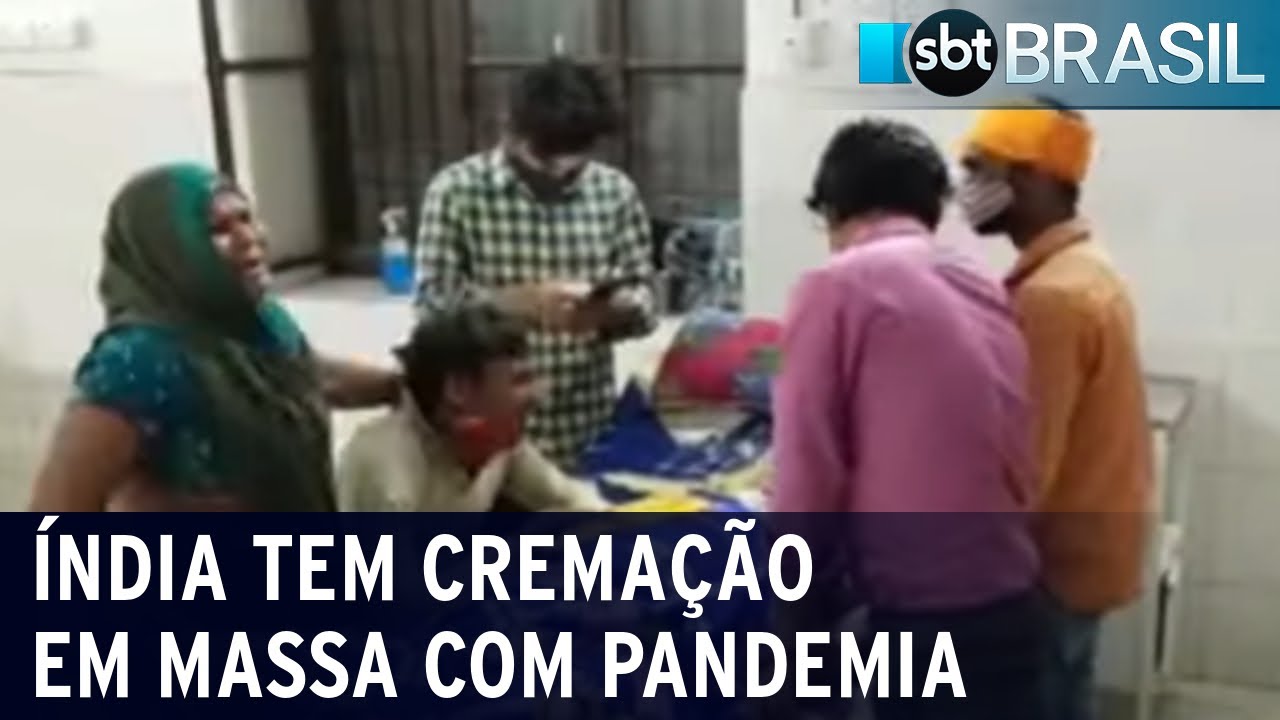Índia tem colapso no sistema hospitalar e funerário, com cremações em massa | SBT Brasil (23/04/21)
