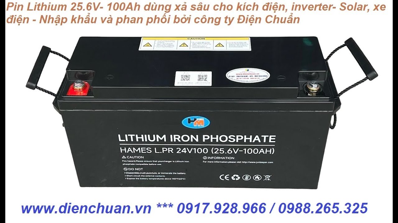 pin lithium 24V -100Ah (25.6V 100ah) / Pin  iron sắt phosphate 24V 100ah ( 25.6 V-100ah/ Lifepo4