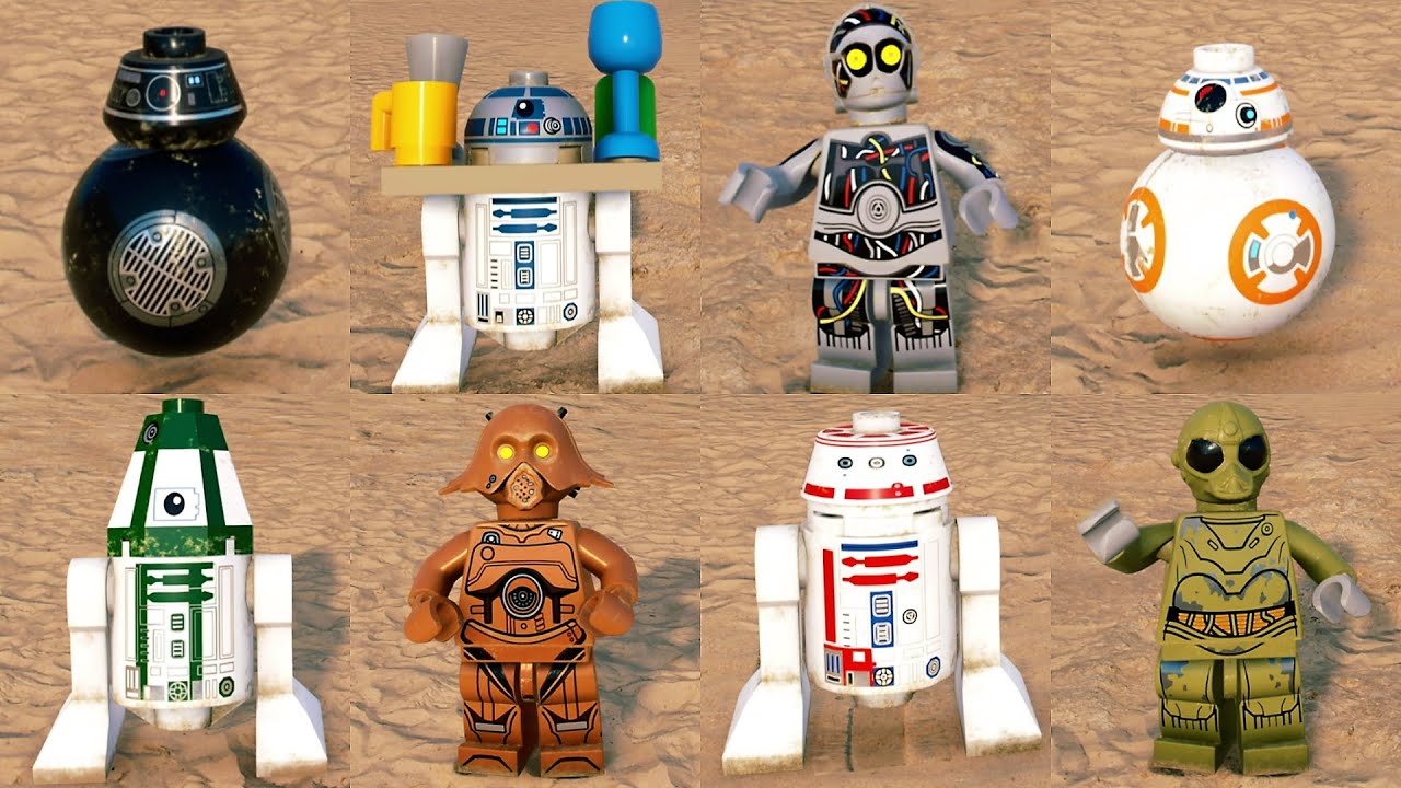 LEGO Star Wars The Skywalker Saga - All Droid Characters Showcase (4K 60FPS)