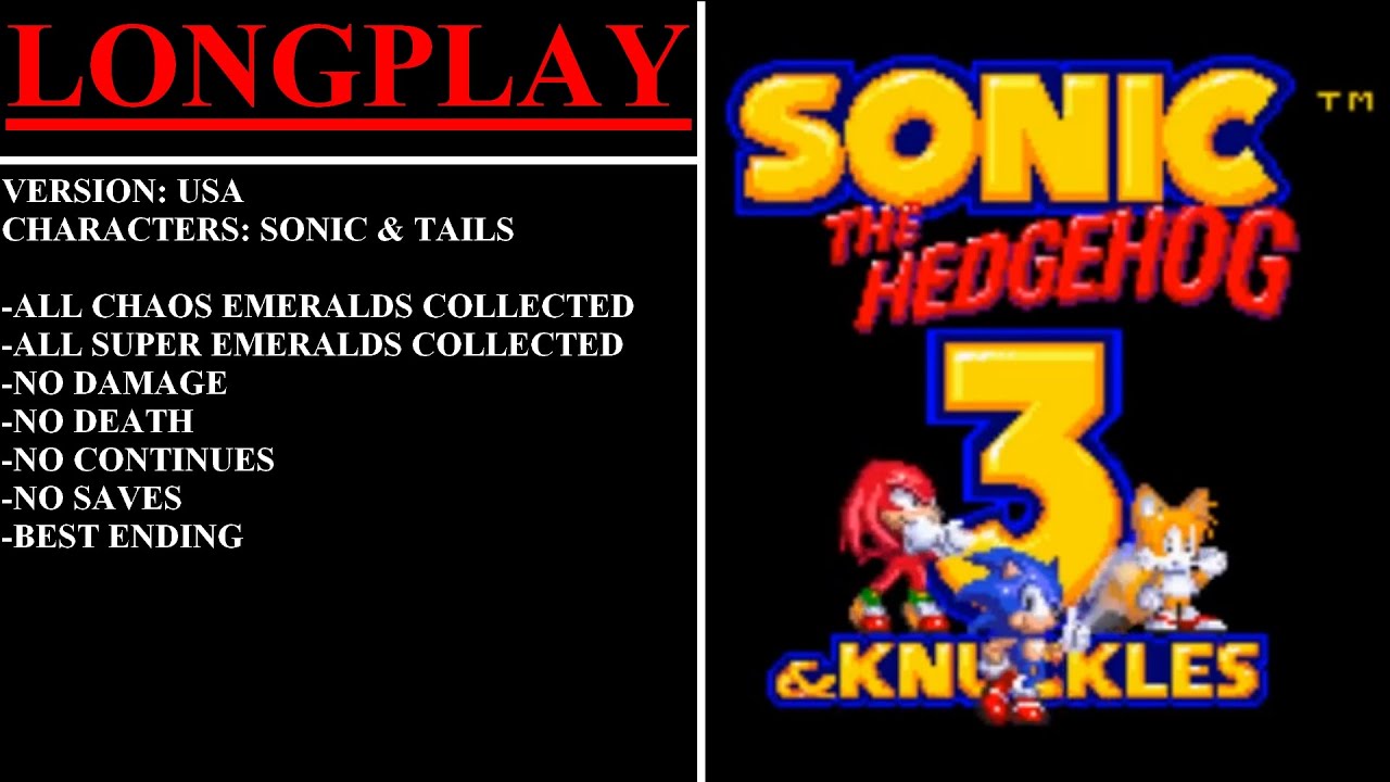 Sonic the Hedgehog 3 & Knuckles [USA] (Sega Genesis) - (Longplay - Sonic & Tails)