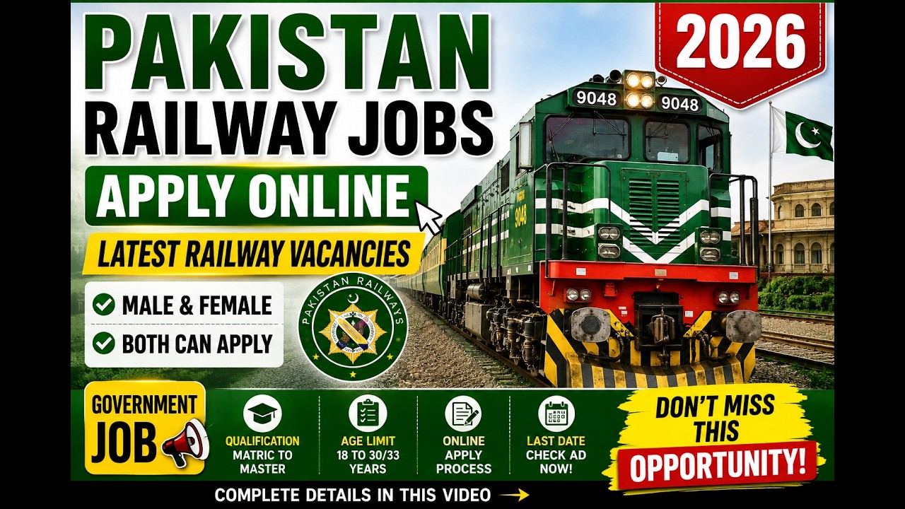 Pakistan Railway Jobs 2026 | Latest Railway Vacancies | Online Apply | Male & Female