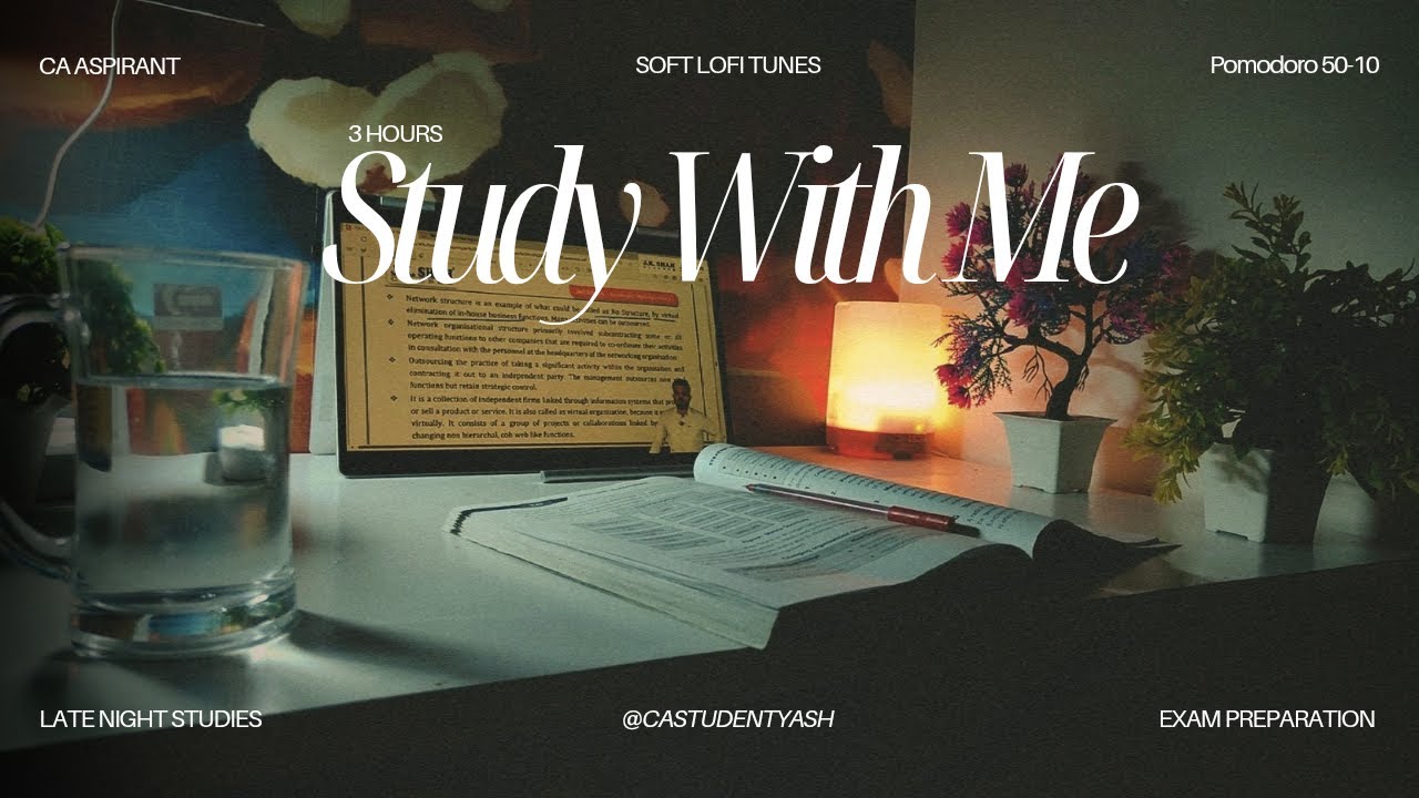 🌻3-Hour Study With Me | Soft Lofi Tunes🎶 | Pomodoro 50/10📖 | Timer⏰ | Study with Yash