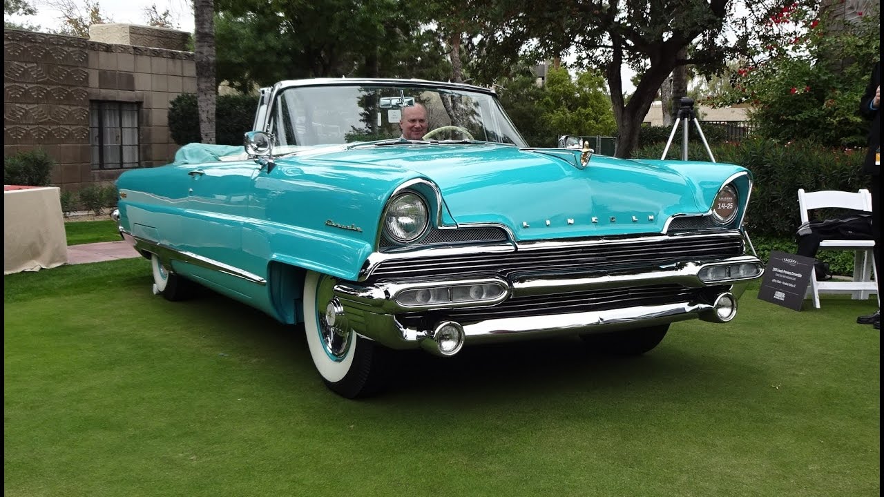 1956 Lincoln Premiere Convertible in Taos Turquoise & Engine Sound - My Car Story with Lou Costabile