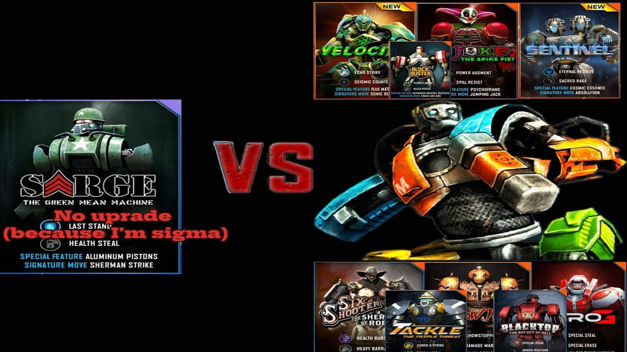 Sarge(no uprade) VS UWII |real steel WRB