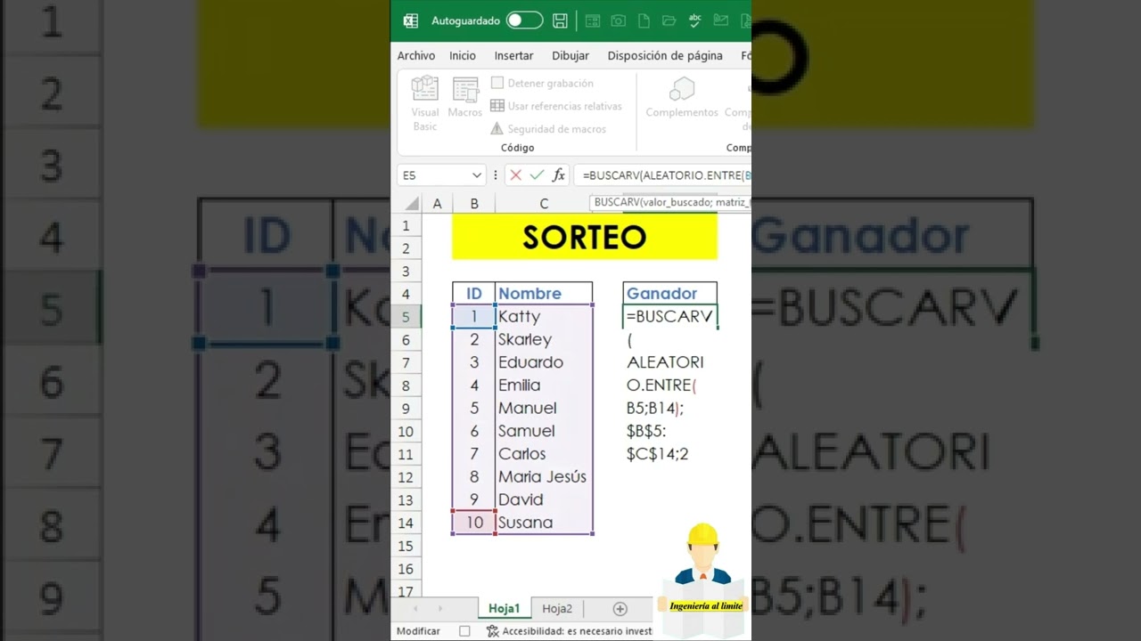 Haz un sorteo en el #excel #ecuador #shorts #civilengineering #aprender #independence