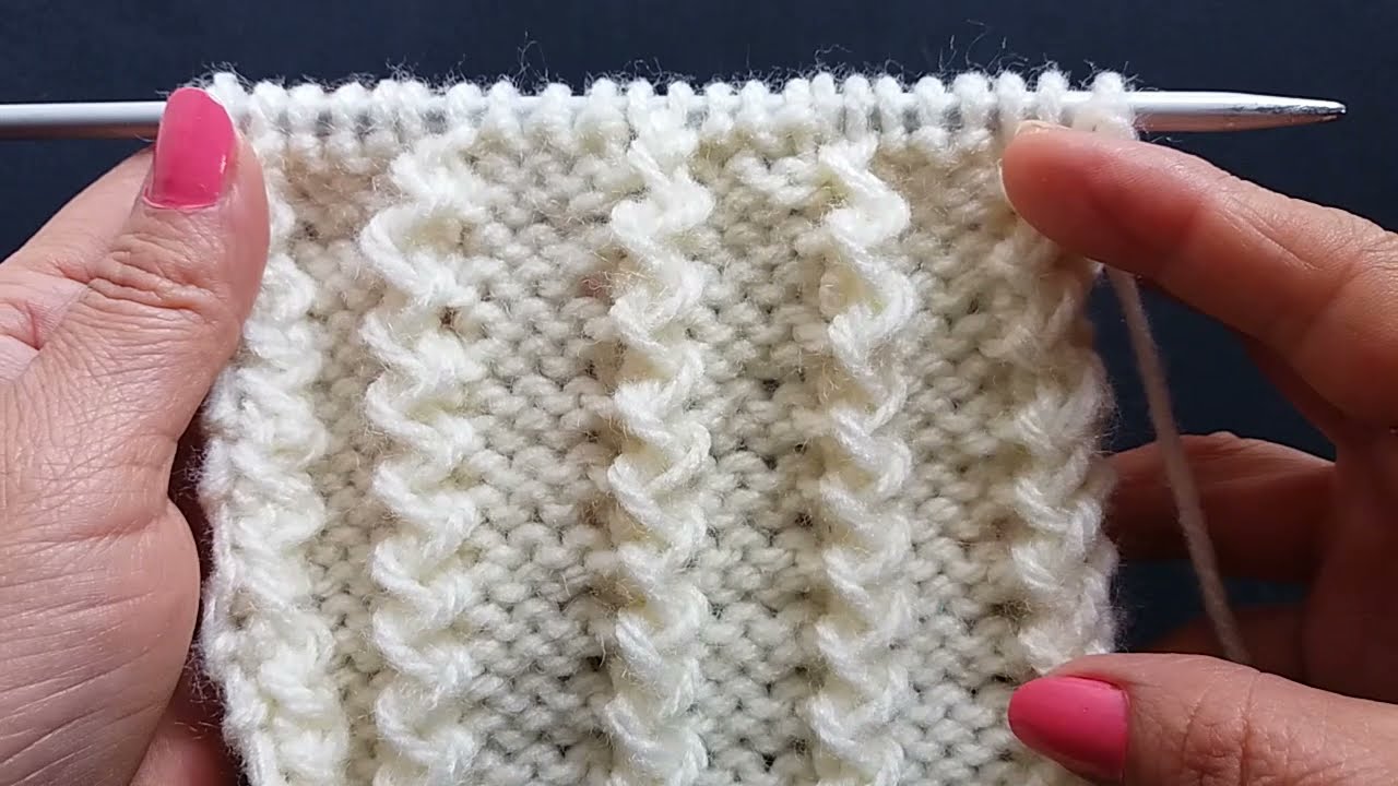 PUNTO ZIG ZAG TEJIDO A DOS AGUJAS, MUY FÁCIL DE TEJER