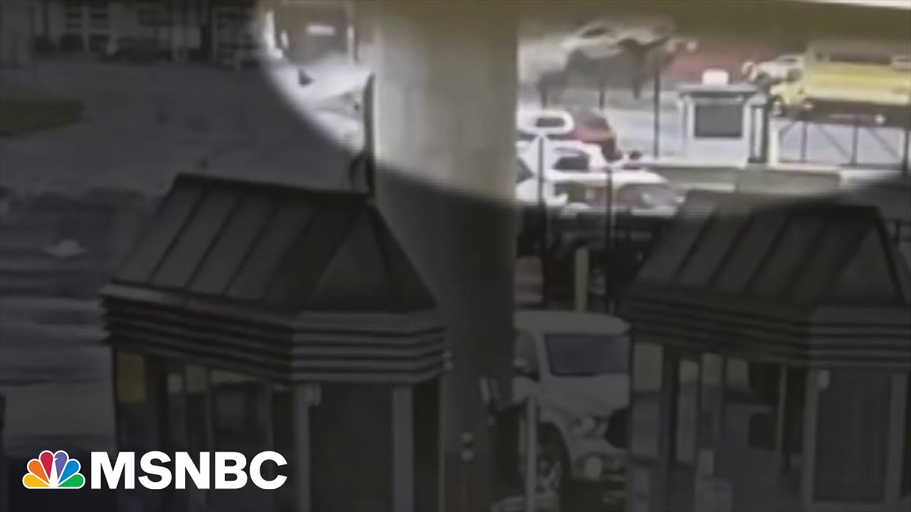 Video shows vehicle going airborne before crashing into checkpoint at Niagara Falls
