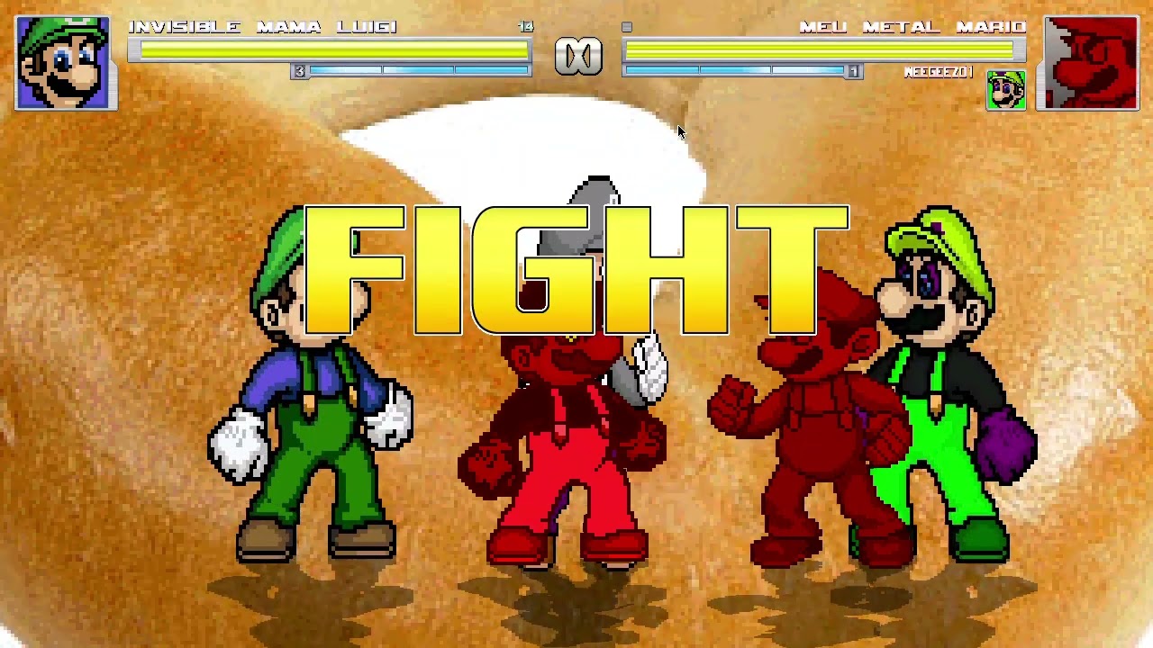MUGEN Especial de 1100 Inscritos - Invisible Mama Luigi vs Todo Mundo no Survival Parte 7