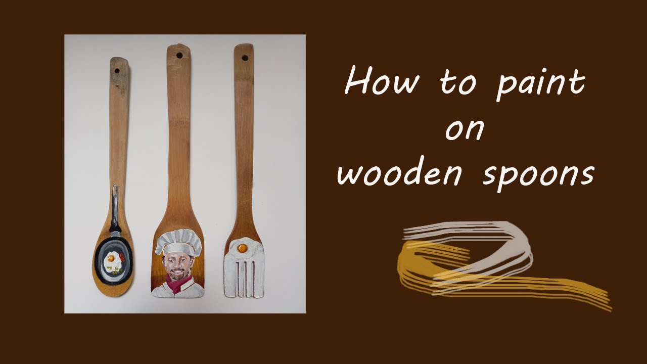 Paint Decorative Wooden Spoons | DIY Kitchen Wall Art with Acrylics