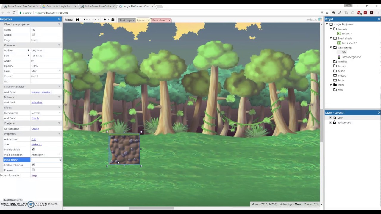Make a 2D Platformer in Construct (2/10) - Using Tilesets for platforms