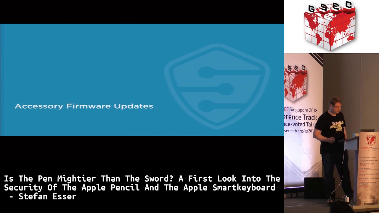#HITBGSEC 2018 D1: A First Look Into The Security Of The Apple Pencil And Smartkeyboard - S. Esser