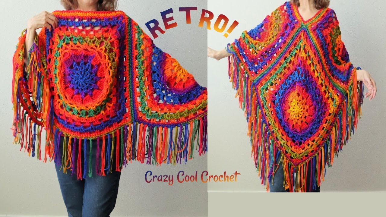 Granny Square Poncho - Fun RETRO Style!
