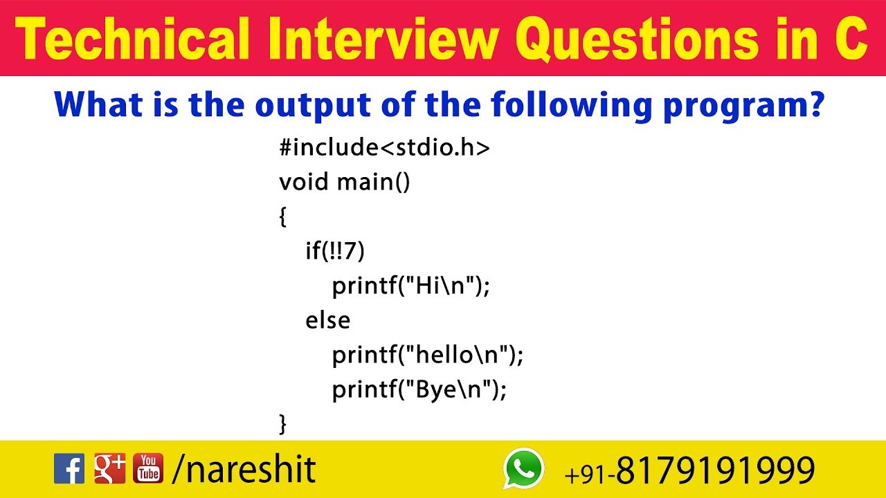 Control Statements | C Technical Interview Questions and Answers | Mr. Srinivas