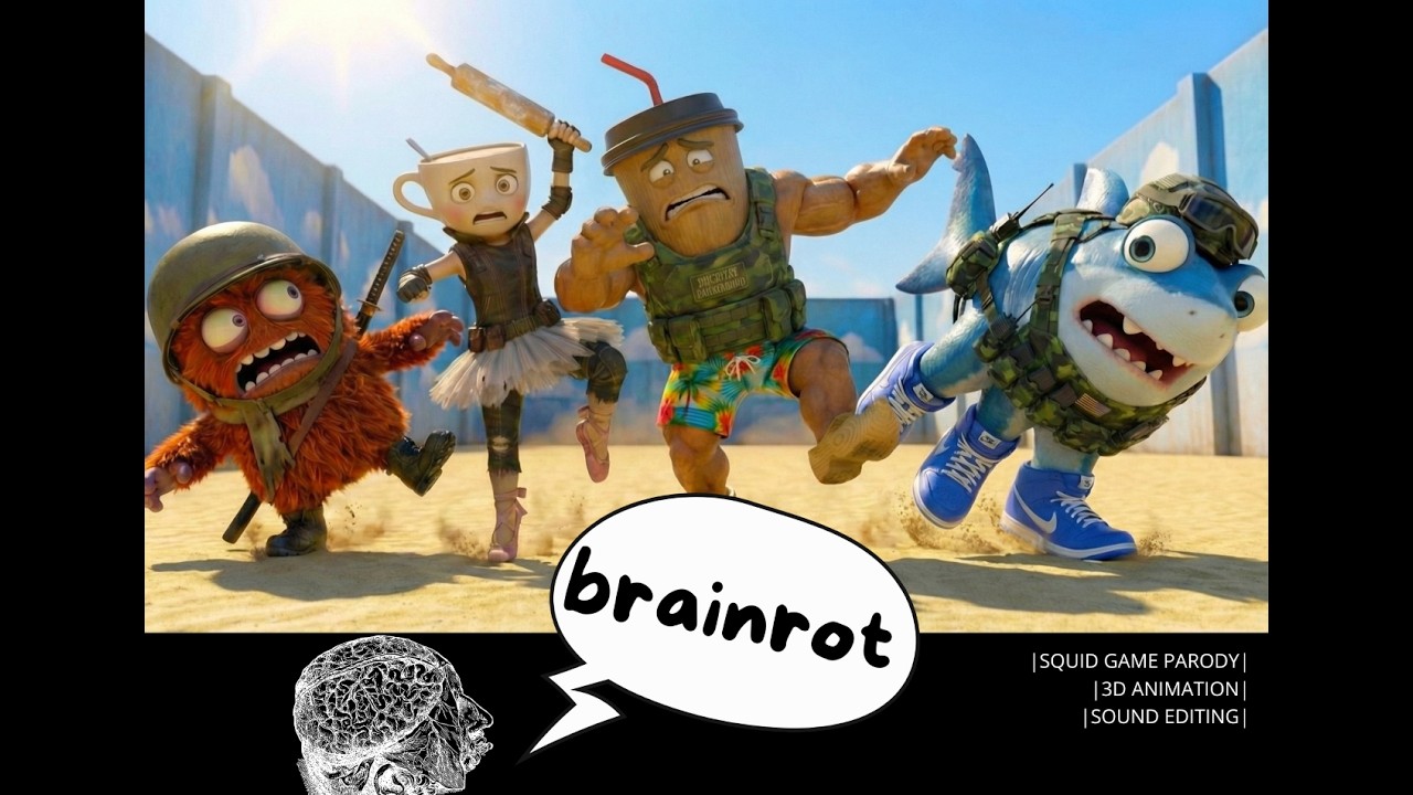 AI Visual Experiment: The Brainrot Aesthetic & Attention Mechanics #brainrot #aivideo #squidgame