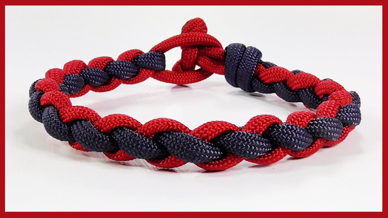 How To Make A 4 Strand Round Braid Paracord Bracelet Design Without Buckle