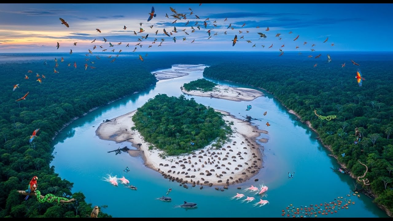 Relaxing Walk in the Amazon: Daybreak Symphony | Toucans, Spider Monkeys & Ancient Vines