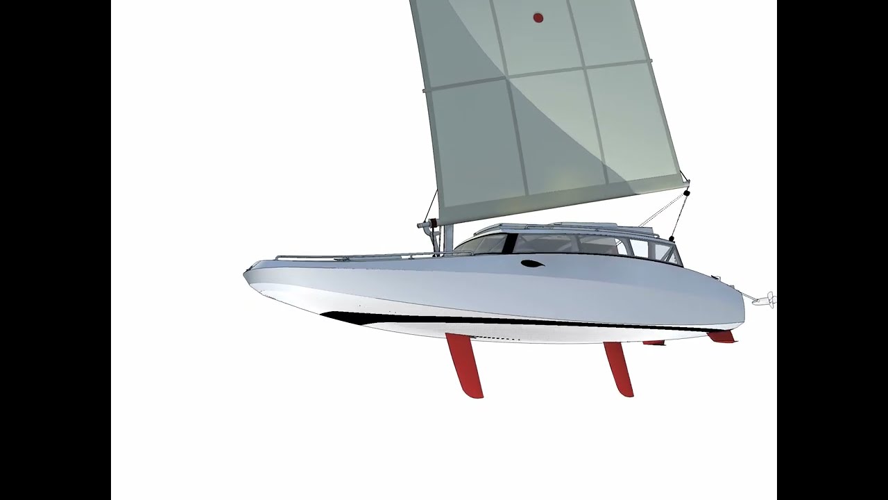 FIN, A 24′8″ (7.52m) shallow-water scow lugger by Laurie McGowan.
