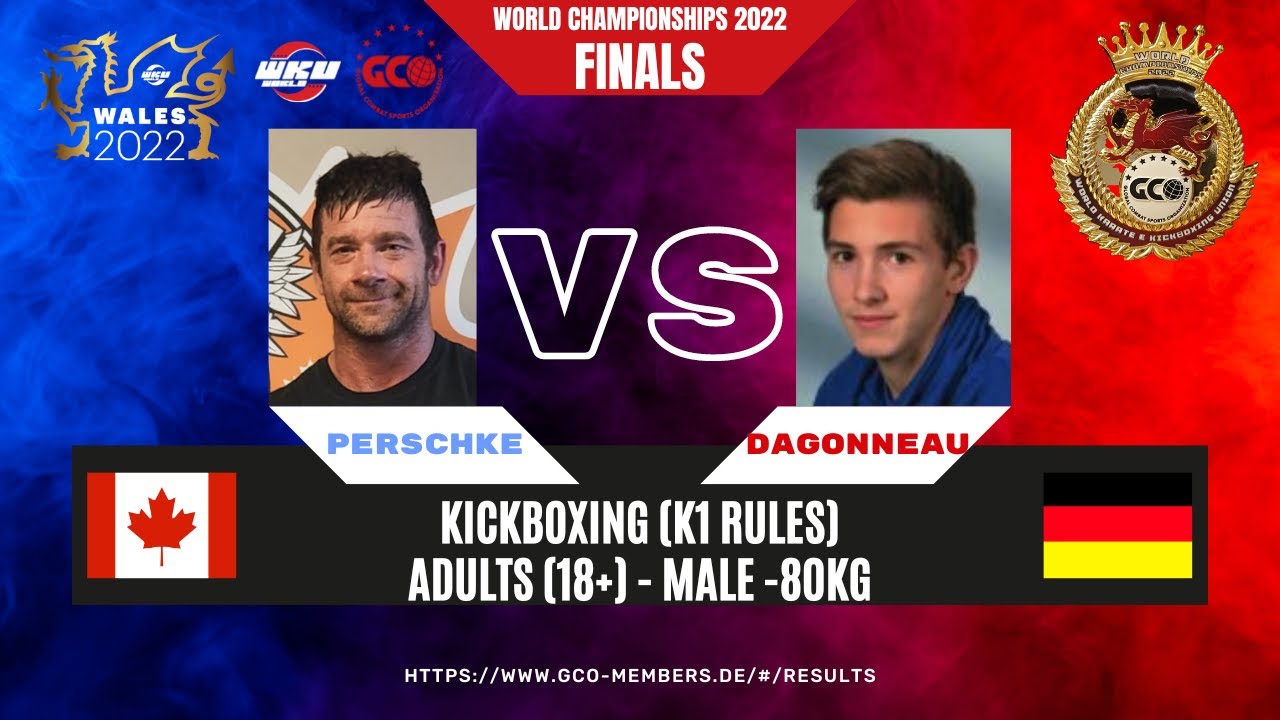 K1 Male Adults -80kg PERSCHKE (CAN) vs DAGONNEAU (GER) || GCO/WKU WORLD Championships 2022