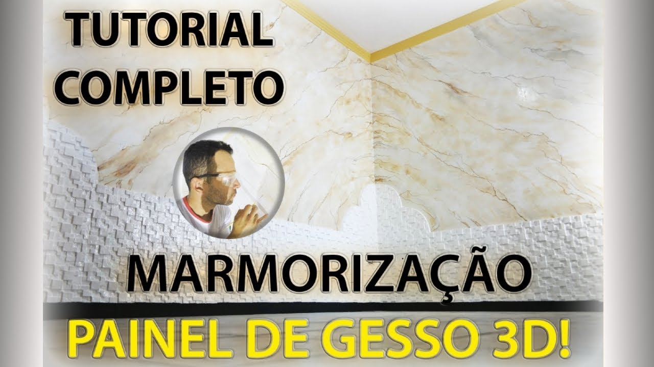 Tutorial COMPLETO: Marmorização Artesanal e  Aplicação de Placas de Gesso 3D