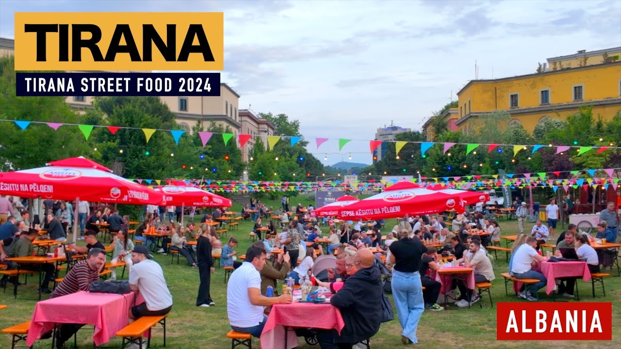 TIRANA, ALBANIA 🇦🇱 STREET FOOD 2024 🥞 EUROPA PARK 🍲 SHESHI SKENDERBEJ 🥓 🥗 TIRANE SHQIPERI [4K HDR]