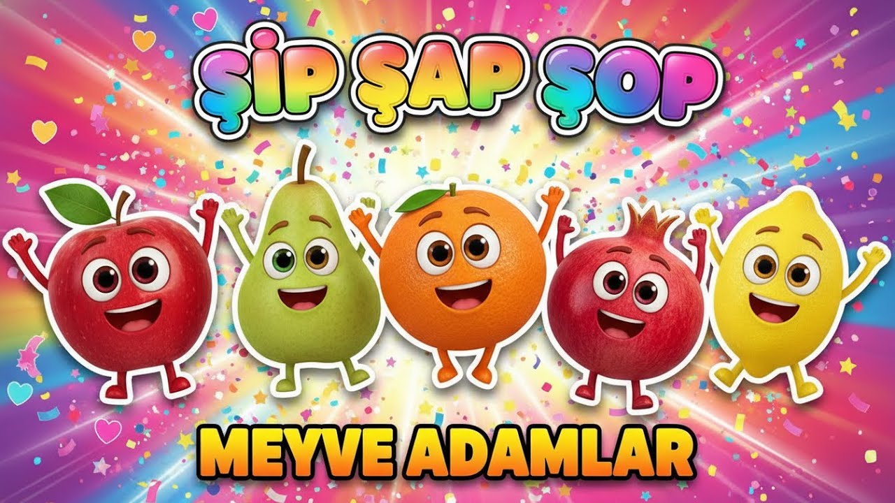 Elma Adam ŞİP ŞAP ŞOP 🍎 Meyve Adamlar 🍐 Eğlenceli Çocuk Şarkısı