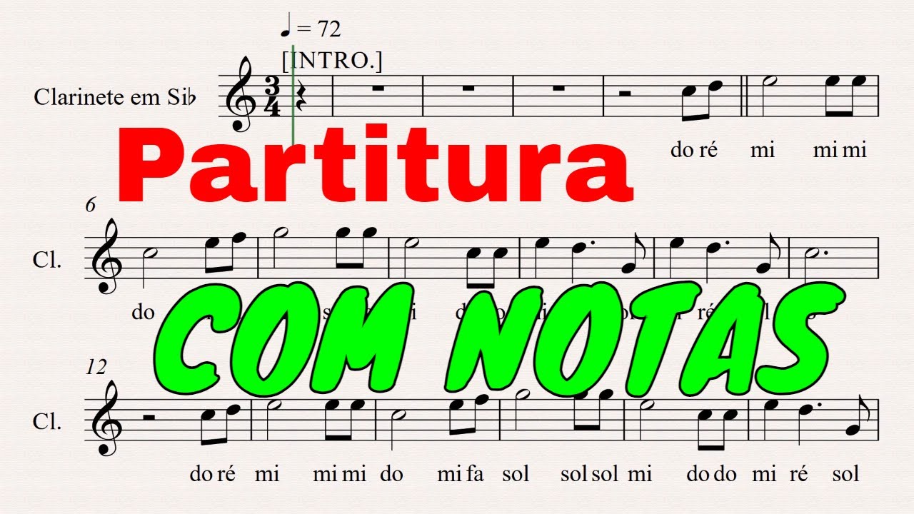 EM FERVENTE ORAÇÃO | Harpa Cristã [ Partitura de Clarinete COM NOTAS ] 👇PARTITURA PDF👇