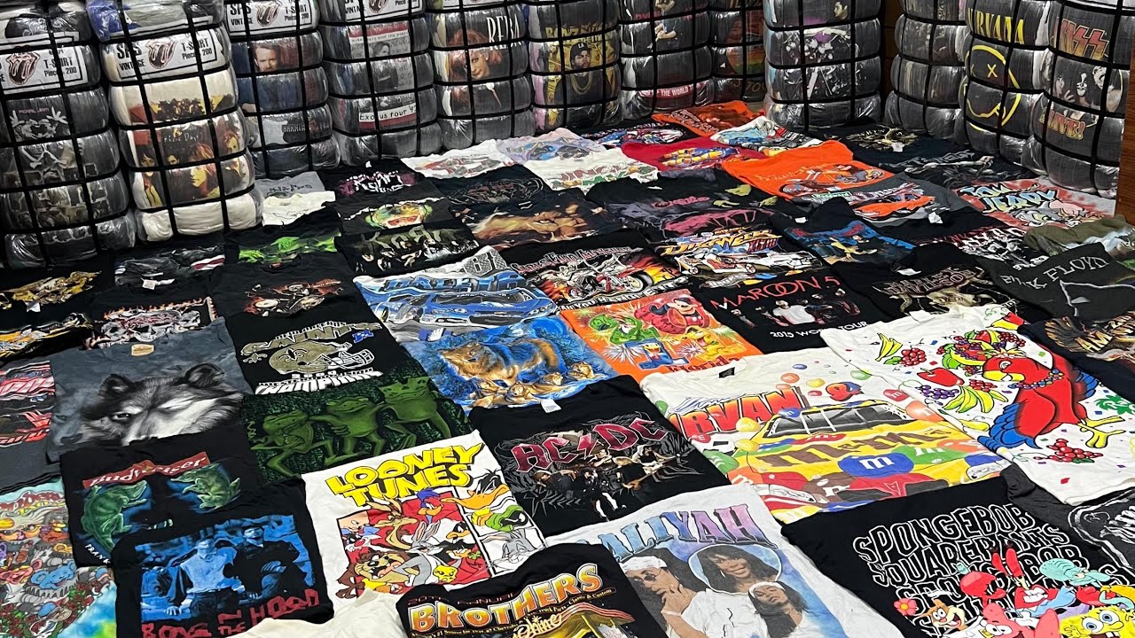 Vintage mix band and printed t shirt open bale review